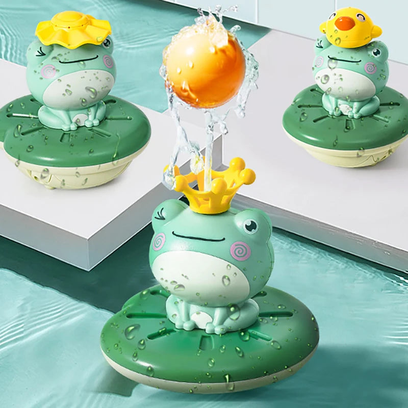 EZ New Baby Bath Toys Electric Spray Water Floating Rotation Frog Sprinkler Shower Game For Children Kid Gifts Swimming Bathroom