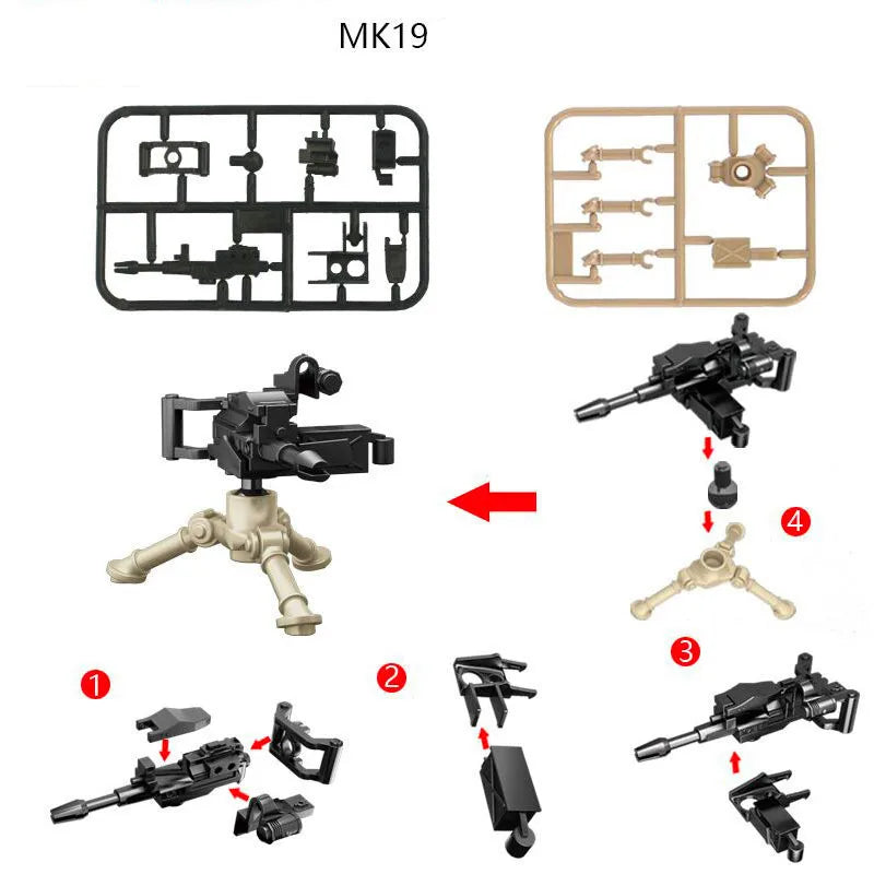 EZ MOC WW2 German Military Weapons Building Blocks Toys for Boys Compatible Transform Army Soldiers Bricks Kids Xmas Birthday Gift