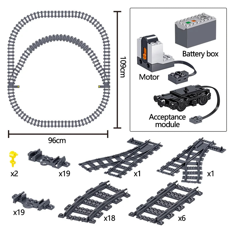 EZ 941pcs City Electric Harmony Rail Remote Control Building Blocks Train Track RC Car Brick Toy for Boy