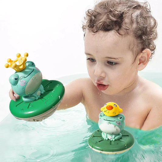 EZ New Baby Bath Toys Electric Spray Water Floating Rotation Frog Sprinkler Shower Game For Children Kid Gifts Swimming Bathroom