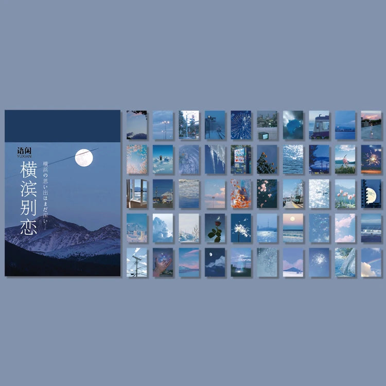 EZ Yoofun 50 Sheets Natural Scenery&Art Paintings Stationery Stickers Book Aesthetic Landscape Cute Scrapbooking Planner Journaling