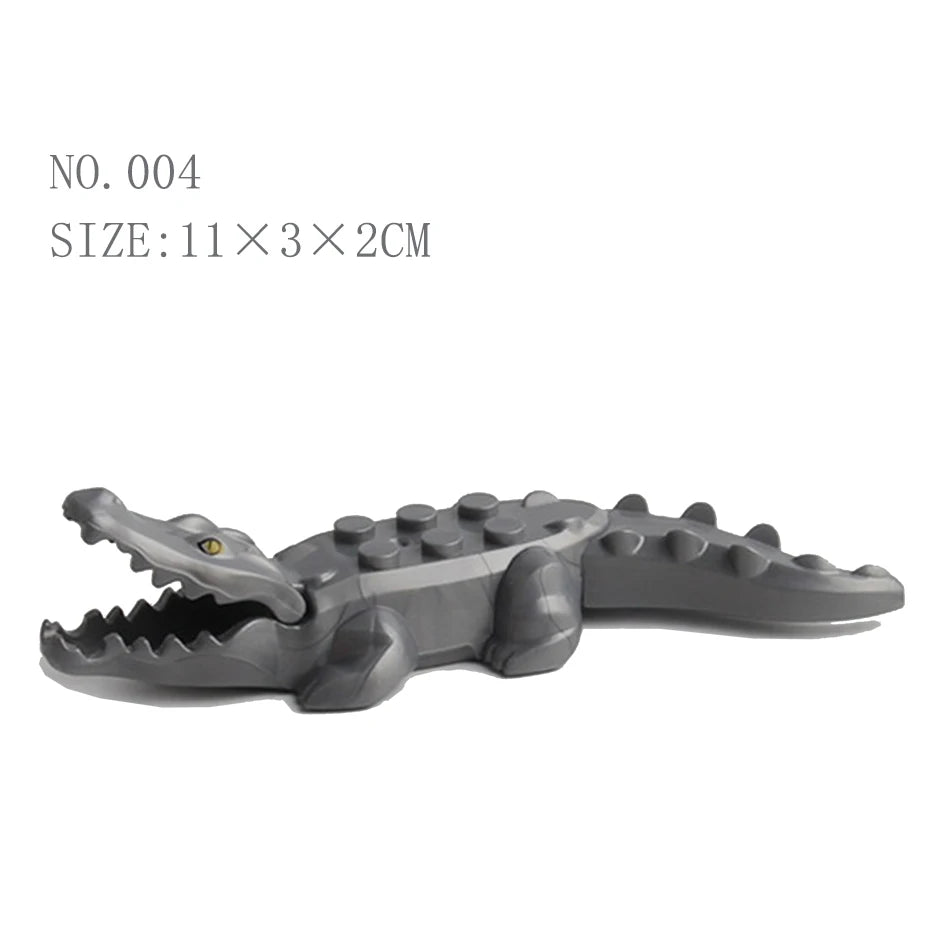 EZ Animal Building Blocks Model Crocodile Leopard Educational Games Figure Brick Toys for Children Kids
