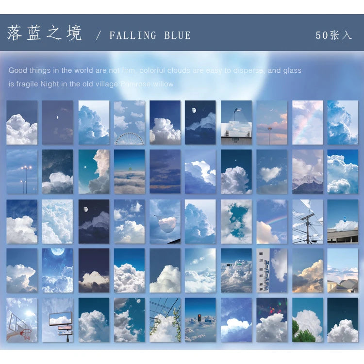 EZ Yoofun 50 Sheets Natural Scenery&Art Paintings Stationery Stickers Book Aesthetic Landscape Cute Scrapbooking Planner Journaling