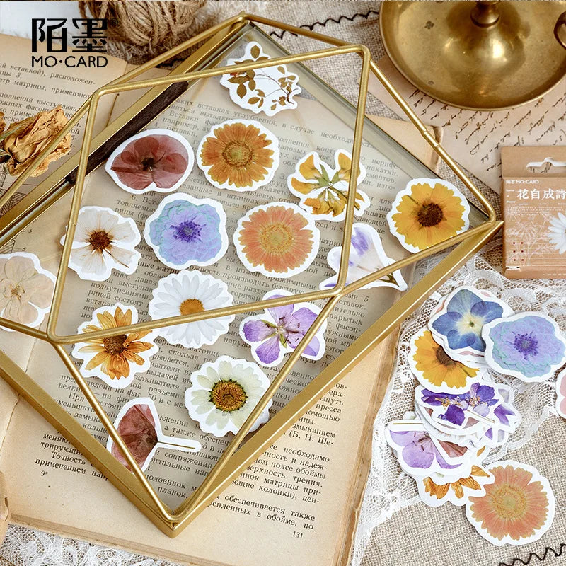 EZ 46Pcs/Set Autumn Flower Sticker Diy Scrapbooking Diary Planner Decoration Sticker Album