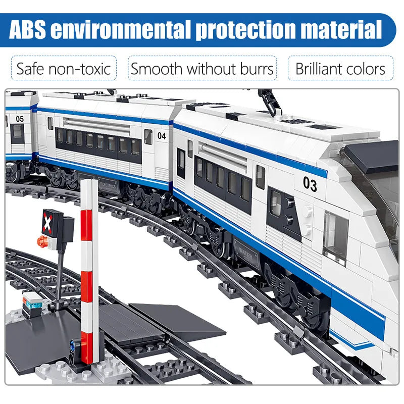 EZ 941pcs City Electric Harmony Rail Remote Control Building Blocks Train Track RC Car Brick Toy for Boy