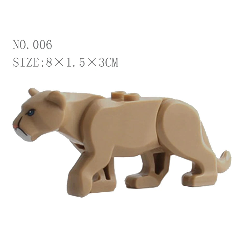 EZ Animal Building Blocks Model Crocodile Leopard Educational Games Figure Brick Toys for Children Kids