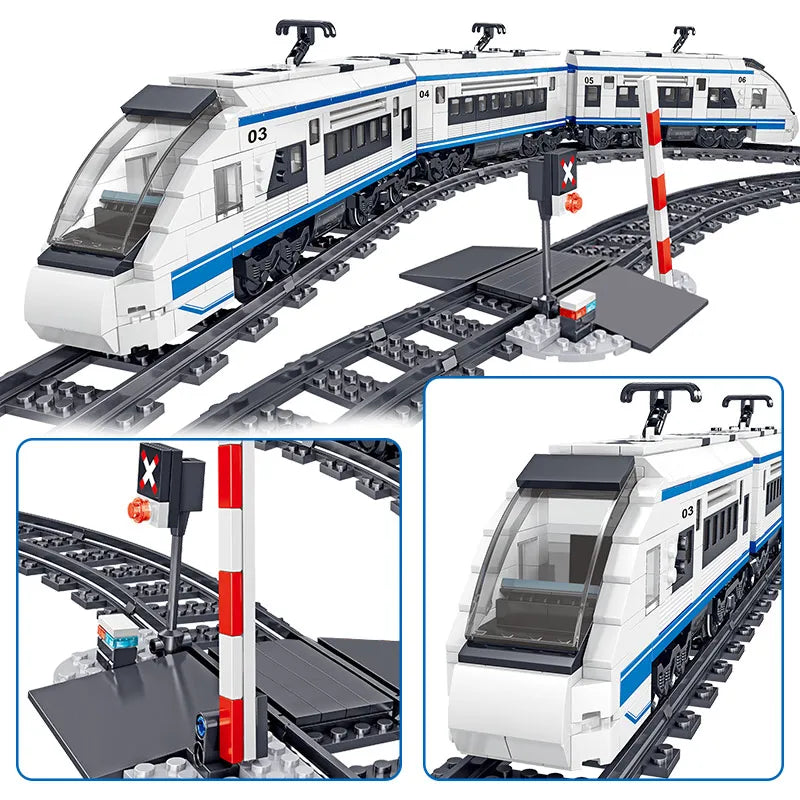 EZ 941pcs City Electric Harmony Rail Remote Control Building Blocks Train Track RC Car Brick Toy for Boy