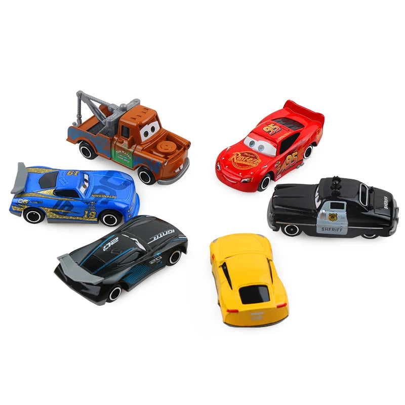 EZ 7PCS/Set Disney Pixar Car 3 Lightning m/c/Queen Jackson Storm Mack Truck 1:55 Diecast Metal Car Model Toy Boy Christmas Gift