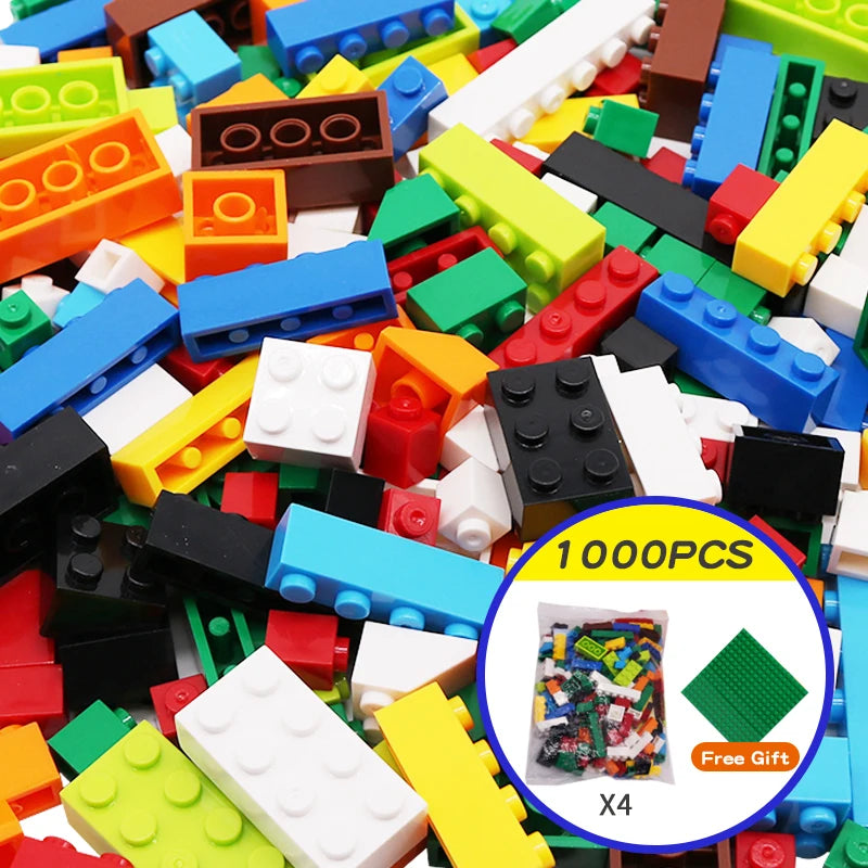 EZ 1000 Pieces DIY Creative Building Blocks Bulk Sets City Classic Bricks Assembly Brinquedos Educational Toys for Children