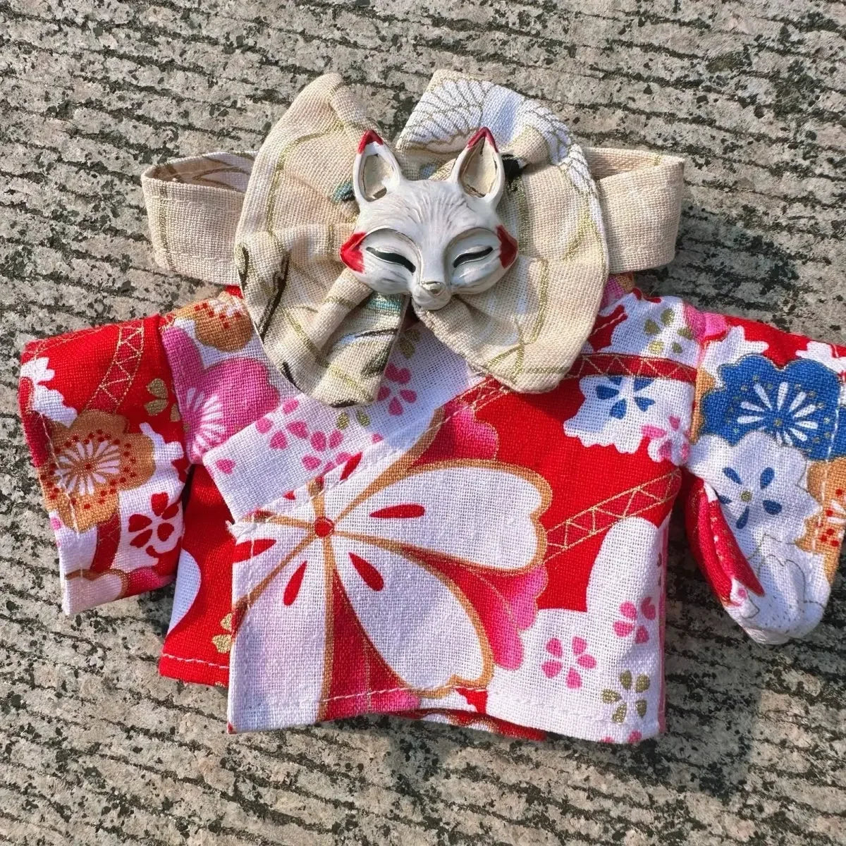 EZ Skull Panda Labubu Japanese Style Dress for 17cm Labubu Doll Outfit Koi Cherry Blossom Pattern Kimono Doll Suit Doll Clothes Set