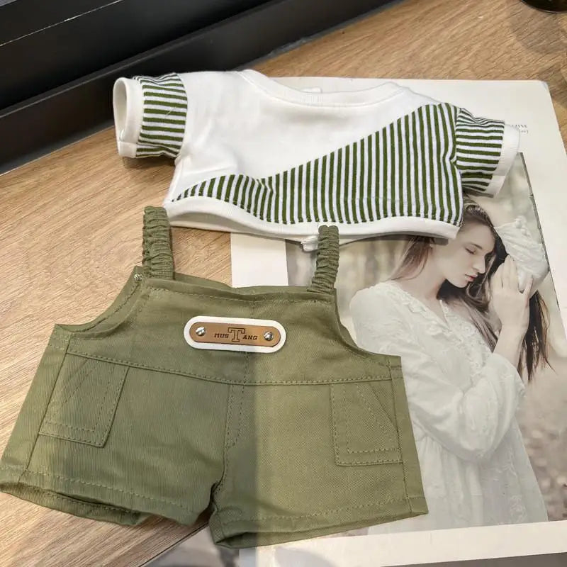 EZ For 38CM LABUBU vinyl plush doll  mokoko casual jacket pants set Hoodies Dolls Accessory Cute Decoration Little Clothes