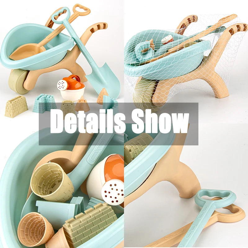EZ Kids Trolley Beach Toys Play Sand Water Game Sandbox Molds Castle Shovel Watering Summer Outdoor Playa Tools Sand Toys for Baby