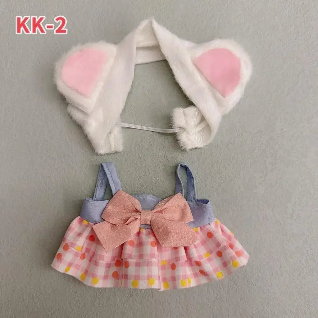 EZ 20cm Plush Doll'S Clothes Outfit Accessories For Korea Kpop Exo Labubu Idol Dolls Lolita set cute little princess skirt Clothing