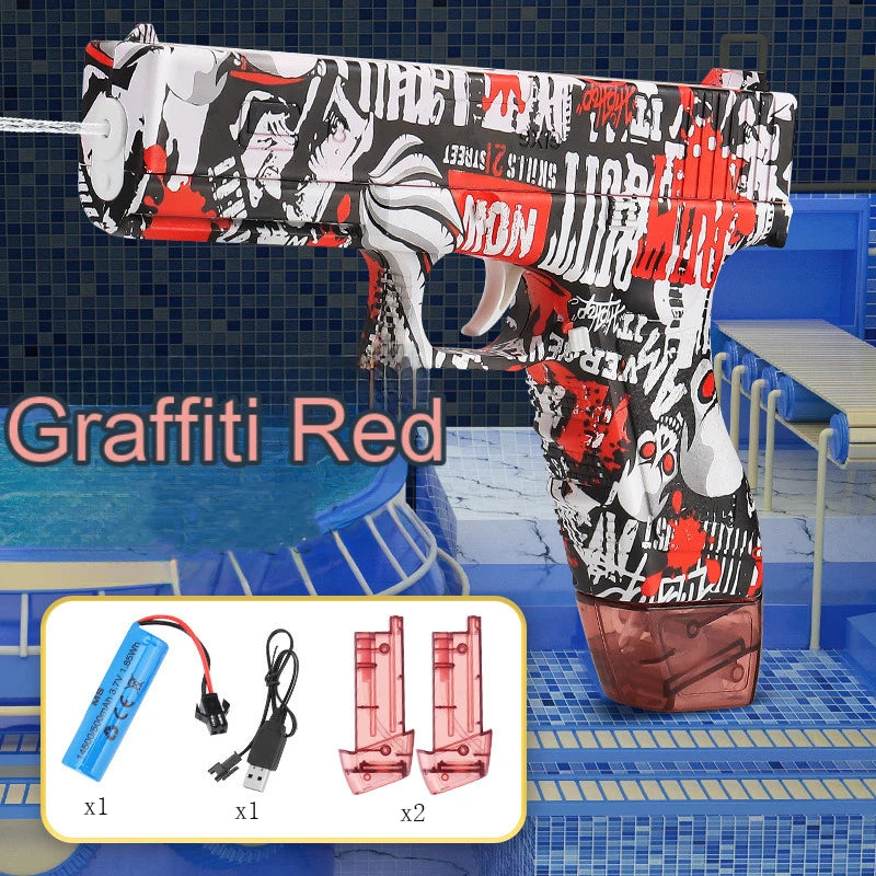 EZ New Summer Water guns Electric Pistol Shooting Toy Full Automatic Outdoor Beach Gun Summer Water Toy For Kids Boys Girls Adults