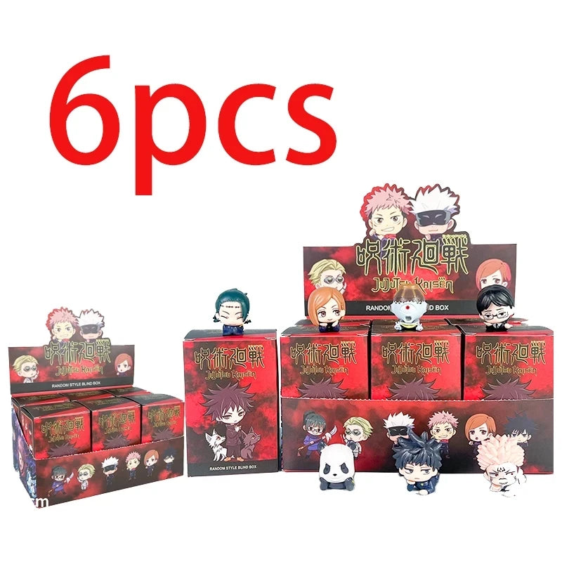 EZ Anime Jujutsu Kaisen Figure Q Version Satoru Gojo Itadori Yuji Fushiguro Megumi Kugisaki Model Car Decora Blind Box Gift Toy