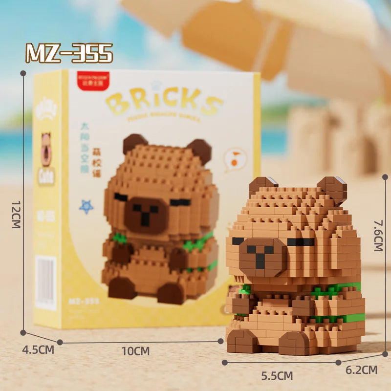 EZ Cute doll Kapi Capybara Bala creative building blocks Capybara ornaments children's educational toys
