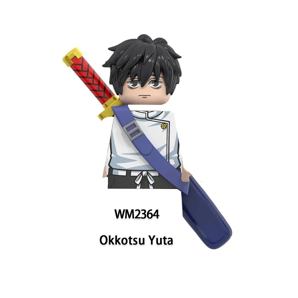 EZ Jujutsu Kaisen Anime Cartoon Gojo Satoru Itadori Yuj Fushiguro Megumi Okkostu Yuta Building Blocks Mini Action Figures Kids Toy