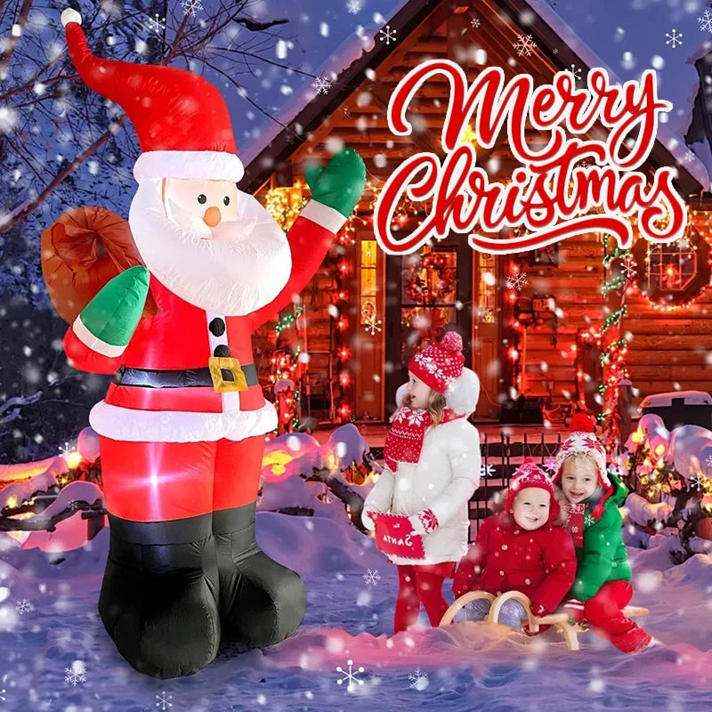 EZ Backpack Santa Claus Christmas Decoration Inflatable Toys With LED Light 1.8M Inflatable Model Holiday Gift Indoor Outdoor Decor