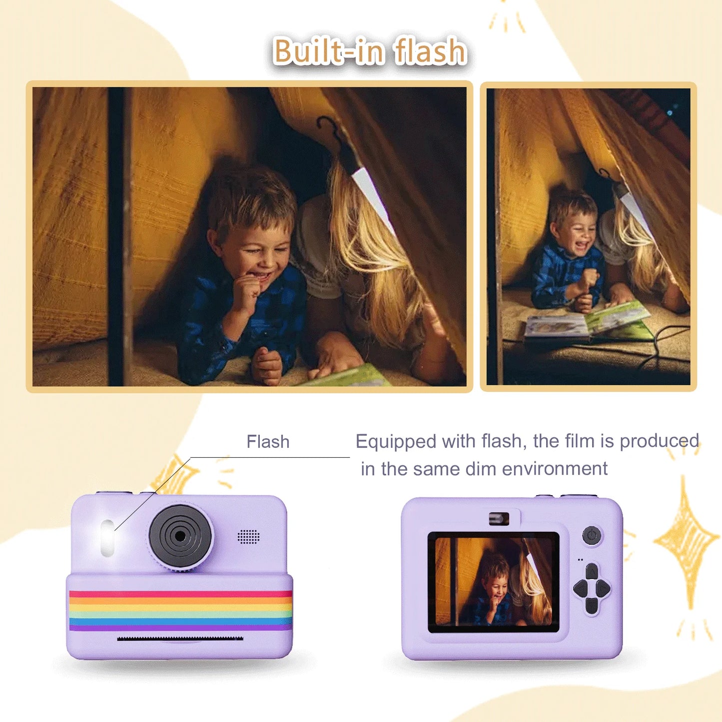 EZ 2.8 Inch Large Screen Instant Print Camera, HD Digital Video Camera for Kids, Outdoor Zero Ink Portable Print Toy Camera
