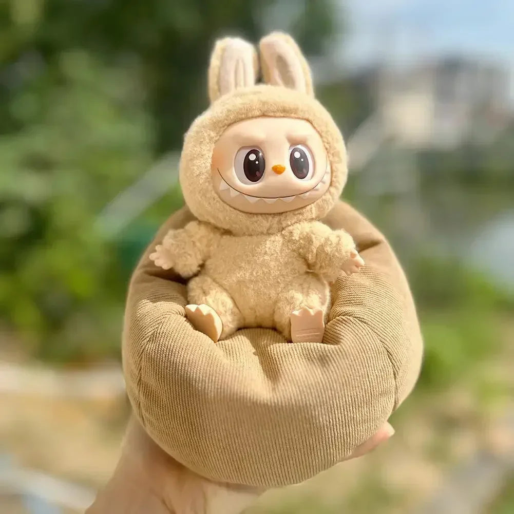 EZ For 17cm Labubu Mini Sofa Bjd Doll Room Decoration 2nd Generation Sitting Party Series Doll Sofa Car Mini Sofa Bed