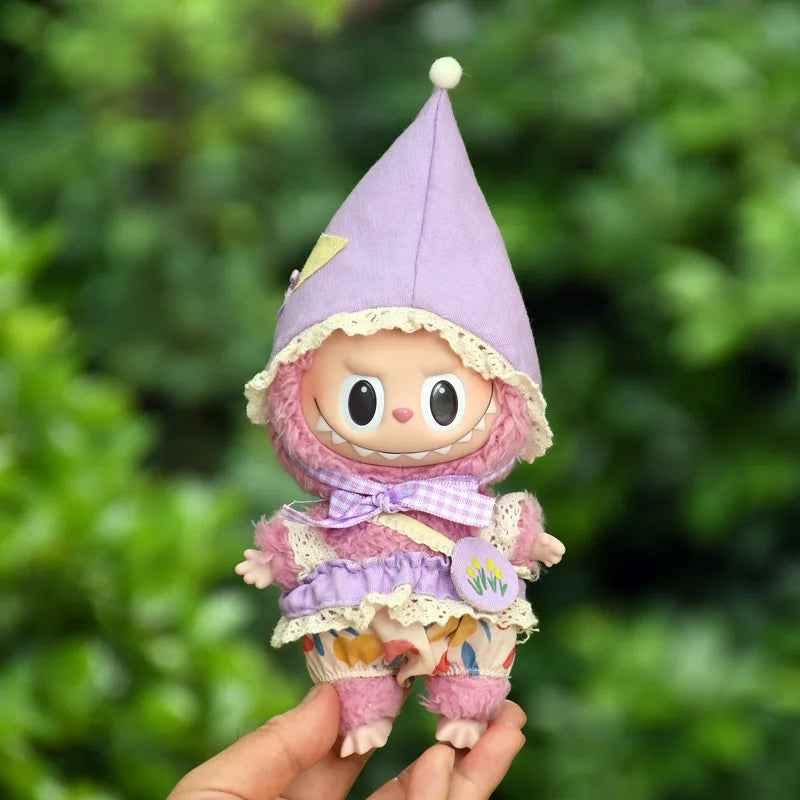 EZ 17cm Kawaii Mini Plush Doll'S Clothes Outfit Accessories For Korea Kpop Exo Labubu Idol Dolls Skirt Hood Clothing DIY Kids Gift
