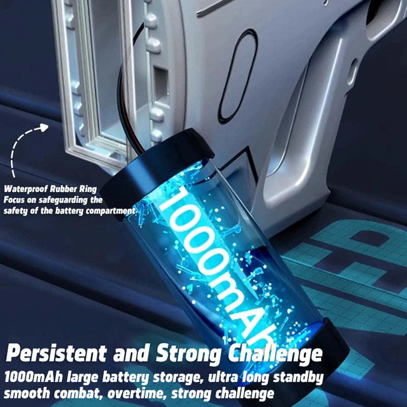 EZ New Pulse Electric Continuous Shooting Water Gun Powerful Water Spray Light Large Capacity Self-priming Children's Summer Toy