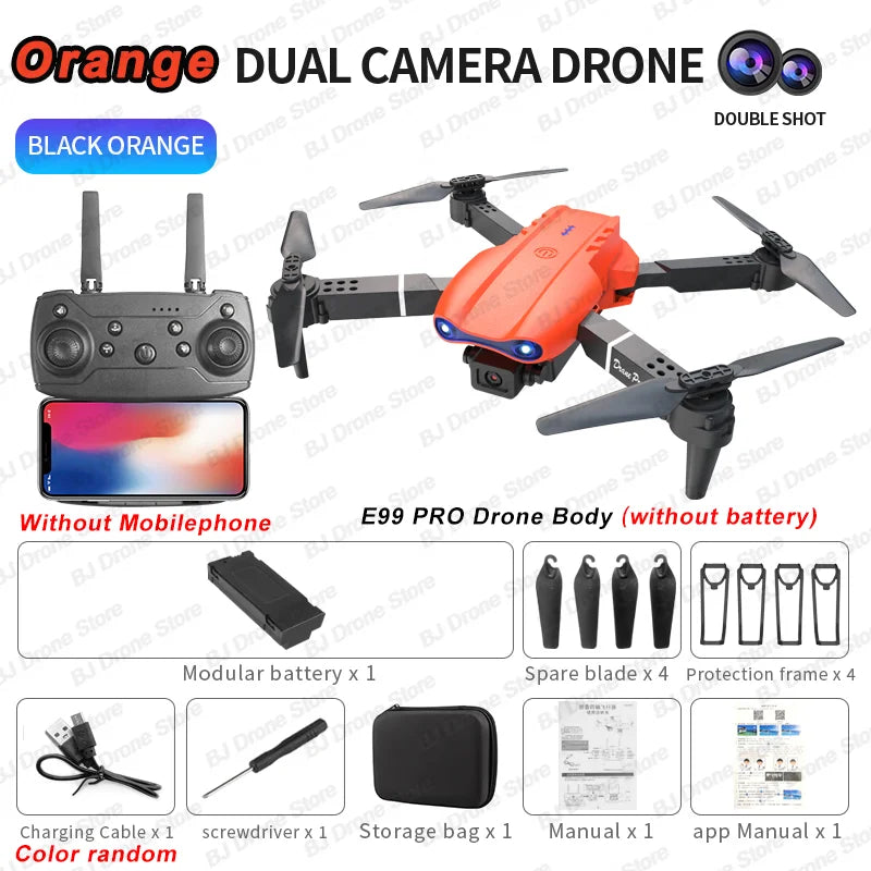 EZ 2024 E99Pro RC Drone 4K Professinal With 1080P Wide Angle HD Camera Foldable Helicopter WIFI FPV Height Hold Gift Toy