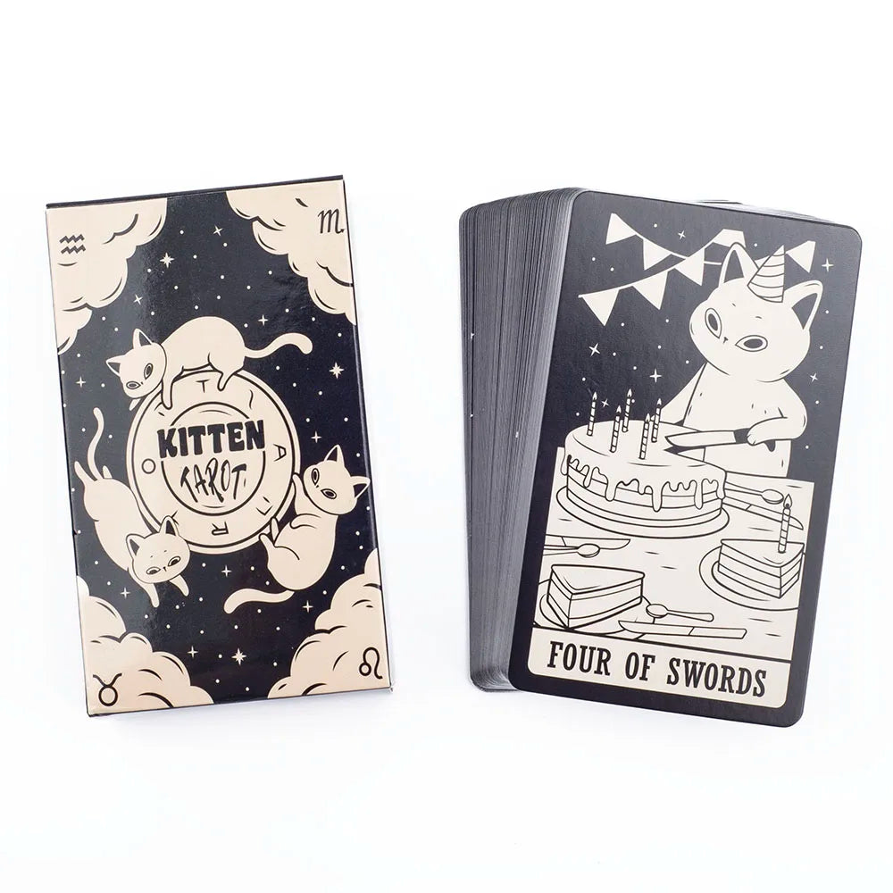 EZ 78 Card Deck Kitten Tarot Oracle Card Fate Divination Leisure Entertainment Family gatherings Tarot Card Game