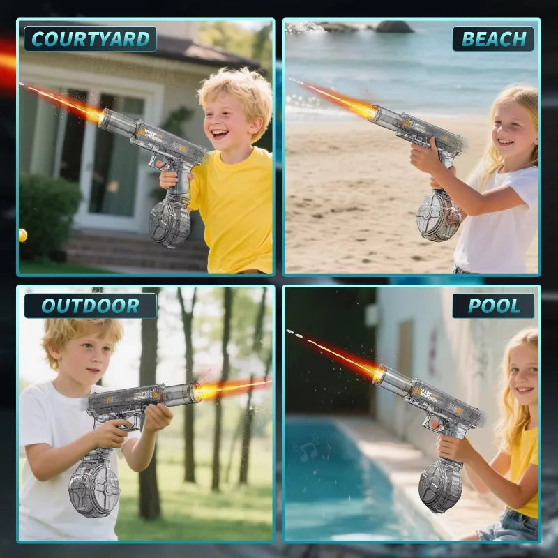 EZ Children Electric Water Guns Toys Summer Outdoor Beach Pool Games Portable High Powered Automatic Led Water Pistol Kids Toy Gift