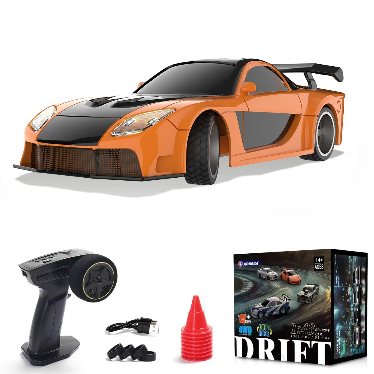 EZ 1/43 RC Car 2.4G Mini remote Control Racing Drift Car RTR 4WD Off-road High Speed Vehicle Model Toys for Kids Adults Mini Gifts
