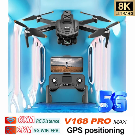 EZ M V168 Professional Drone 5G GPS Wifi Aerial Photography 8K HD Camera Laser obstacle Avoidance Brushless FPV Drones Original Toy