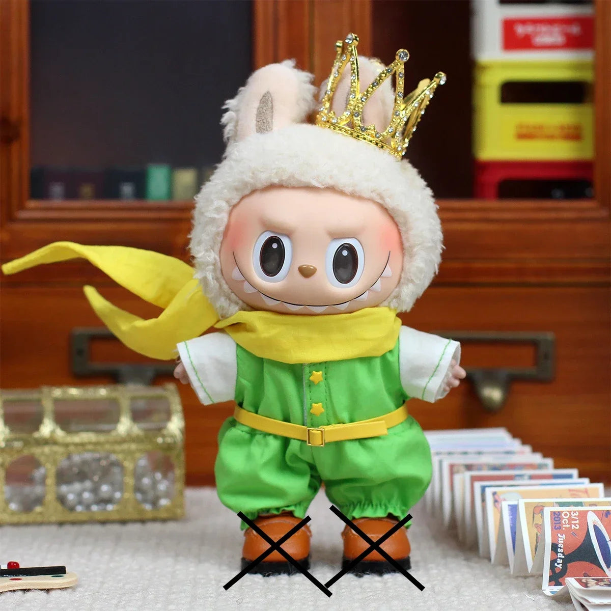EZ 15/17cm Labubu Doll Cosplay Clothes Set Prince and King Outfit for Ropa Labubu Display
