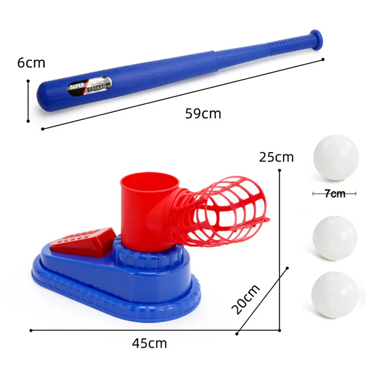 EZ Baseball Ball Toys Backyard Outdoor Sports Toy Adjustable Automatic Pitching Baseball Machine Games Sets Birthday Kids Boy Gift