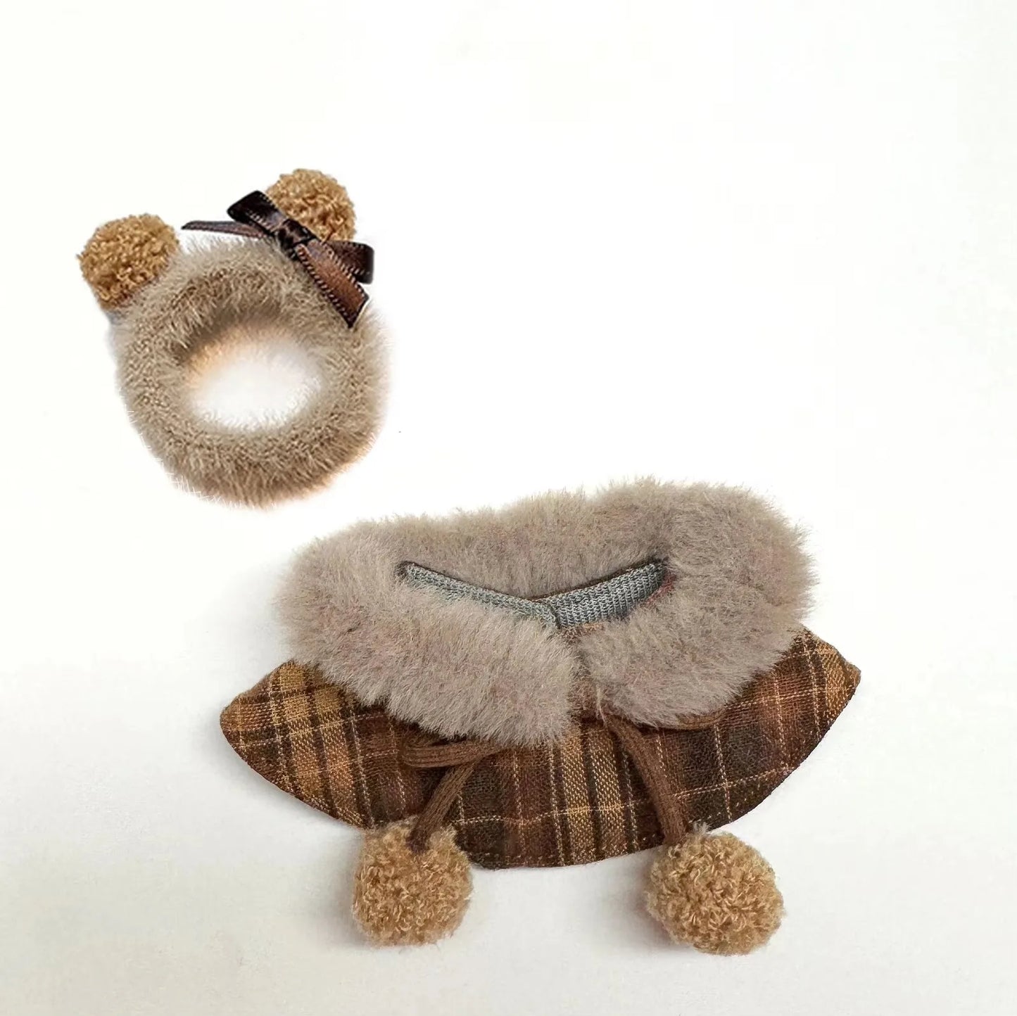 EZ 17cm labubu clothes outfit Plush doll clothes Macaron Cute Clothing DIY Kid Gift Clothes Hair accessories v1 v2 clothes