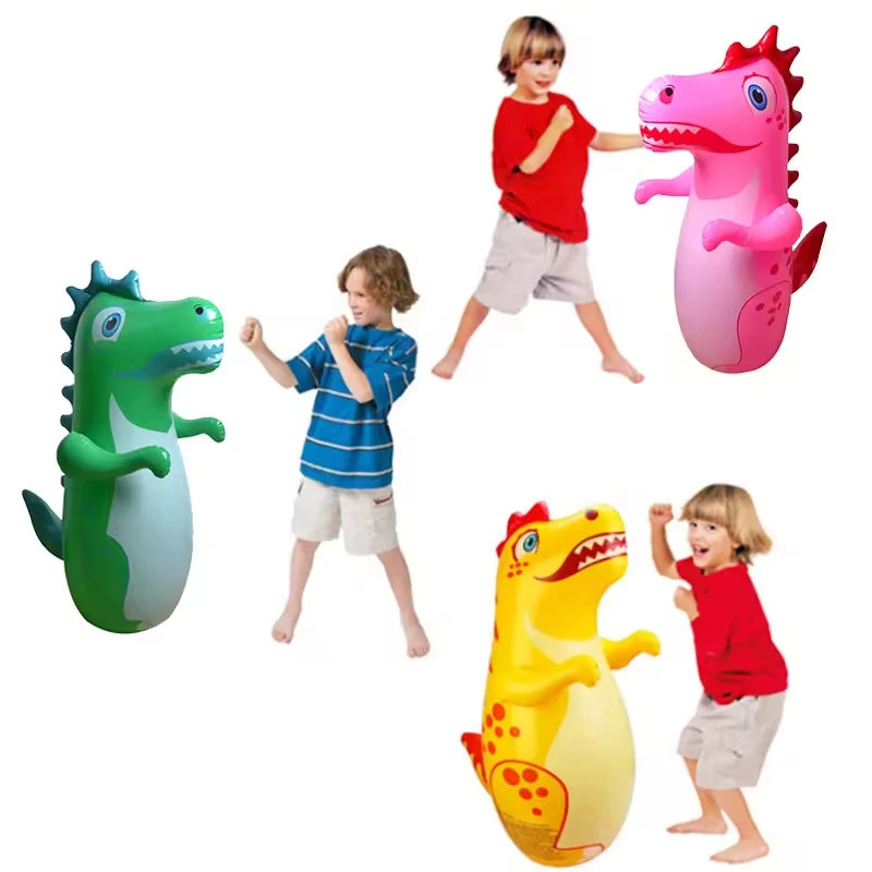 EZ Inflatable Tumbler Boxing Standing Punching Bag Dinosaur Model Parent Child Toys for Kids Games Sport Activity Outdoors Gifts