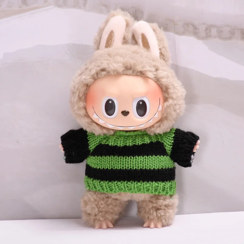 EZ 17cm Cute Mini Plush Doll'S Clothes Outfit Accessories For Korea Kpop Exo Labubu Idol Dolls Sweater Clothing DIY Kids Girl Gift