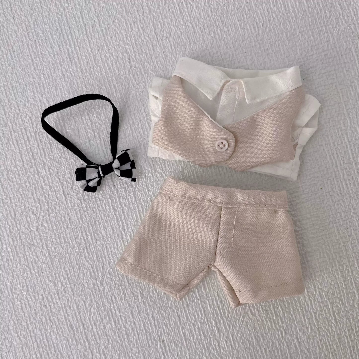 EZ For 17cm Labubu baby clothes vinyl pendant outfit wedding dress heart Macaron for Labubu clothes