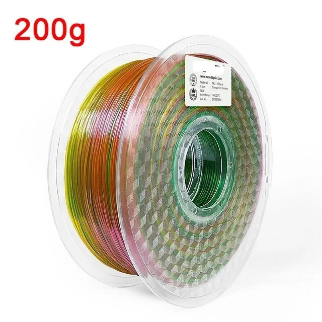 EZ Flexible Filament TPU 1.75mm 200g Translucent Filament Soft 95A TPU FDM 3D Printer Material Glow In The Dark Filament Rainbow