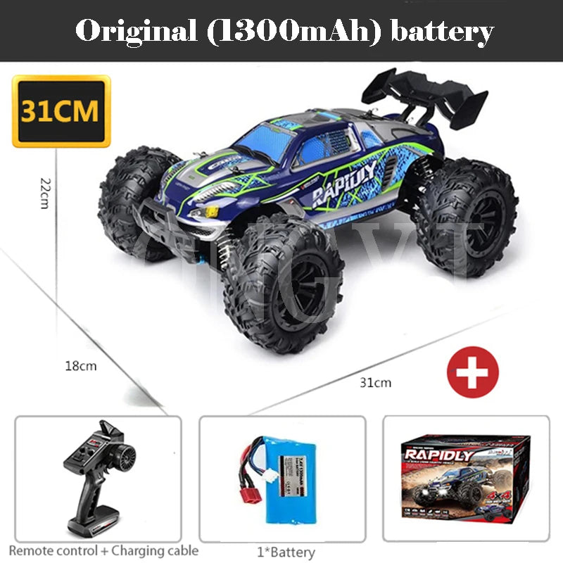 EZ 50 or 80KM/H Rc Cars 1/16 Off Drift Road 4WD with LED 2.4G Waterproof Remote Control Monster Truck for Adults and Kids Toy Gift