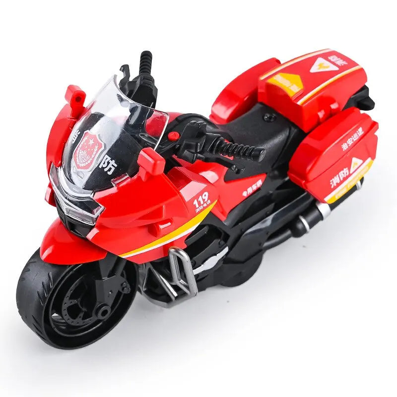 EZ 1Pc Children Inertia Motorcycle Swat Fire Boys Random Style Toy Car Inertial City Service Motorcycle