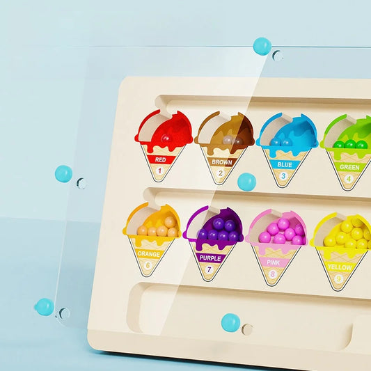 EZ Montessori Magnetic Color Sorting Maze Number Maze Toys Wooden Puzzle Activity Board Fine Motor Toys for Toddlers Boys Girls