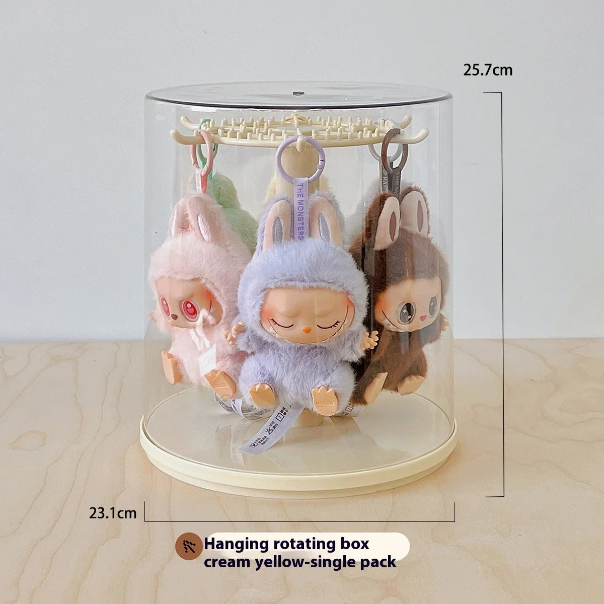 EZ Labubu Pendant Display Box Rotating Transparent Labubu Doll Handmade Blind Box Storage Display Stand Decorative Ornament Gifts