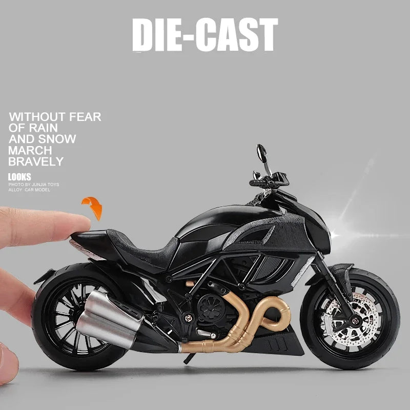 EZ 1:12 Ducati Diavel Carbon Red Die Cast Vehicles Collectible Hobbies Motorcycle Model Toys Birthday gift for children