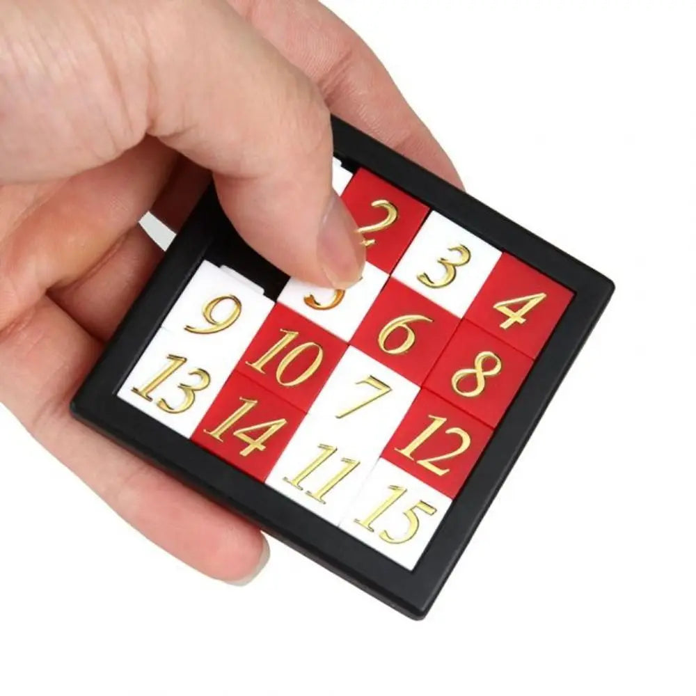 EZ Early Educational Math Toy Developing for Children Plastic 1-15 Number Puzzles Kids Toy Sliding Puzzle Toy 15 Tiles Logics Game