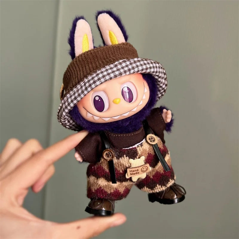 EZ Mini Plush Doll Clothes Outfit Accessories for 17cm Labubu V1 V2 and Multiple Series - The Perfect Attire for Your Doll