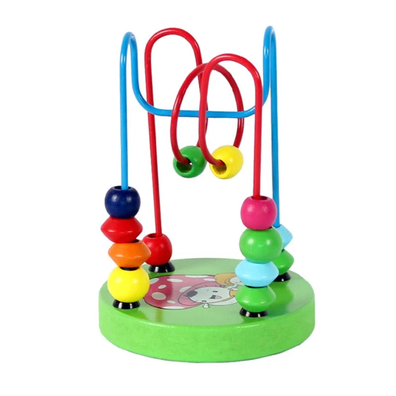 EZ Montessori Baby Toys Wooden Roller Coaster Bead Maze Abacus Math Toys Toddler Early Educational Toys for 1 2 3 Years Kids Gifts