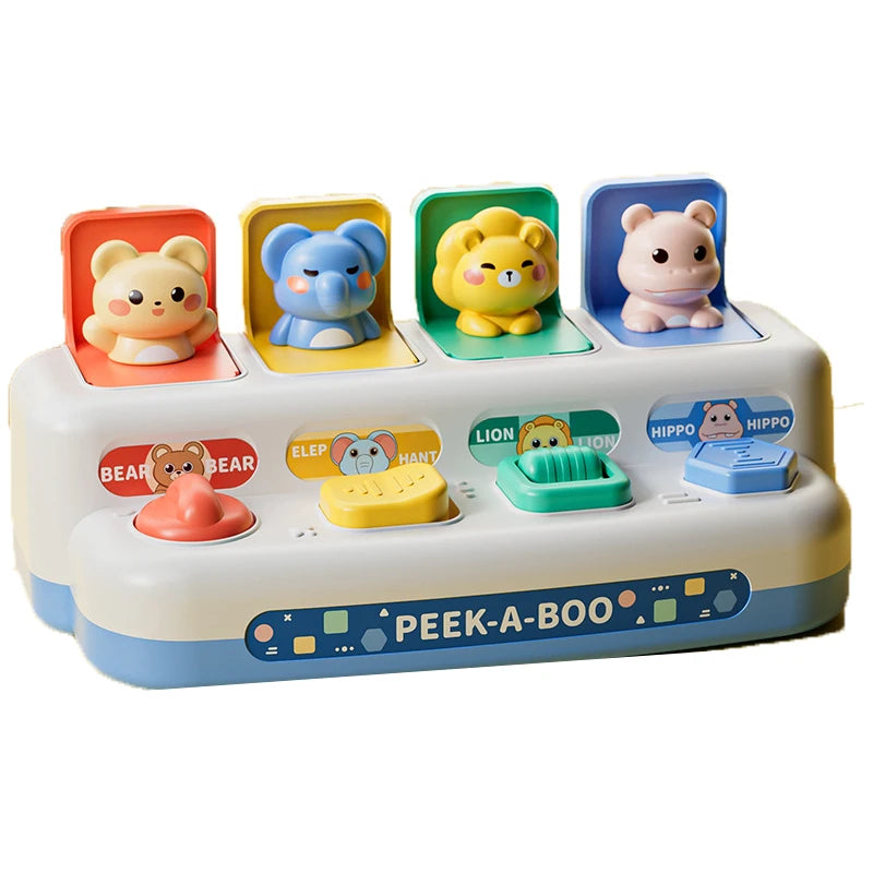 EZ Montessori Baby Pop Up Animals Toy Interactive Sensory Toys for Toddlers Developmental Educational Toy for Boys Girls 6-12 Month
