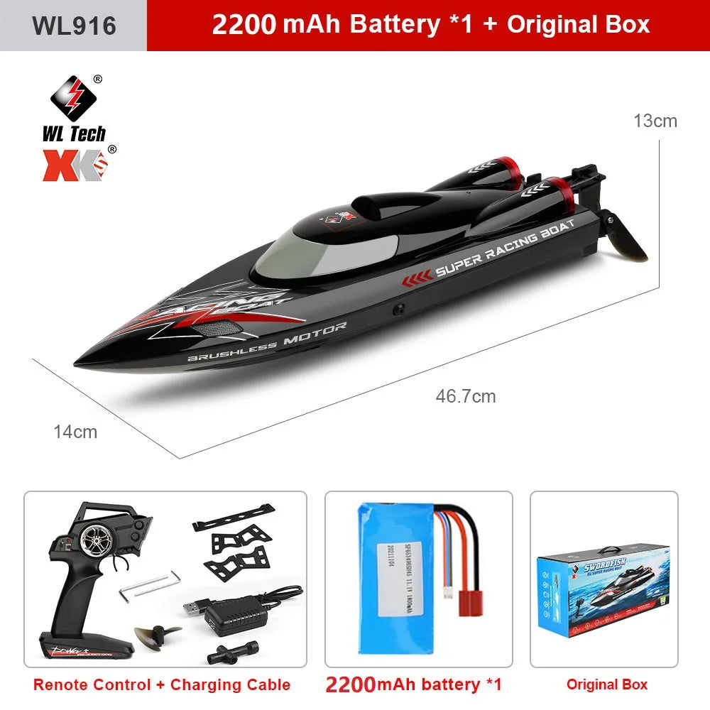EZ WLtoys WL916 WL912-A RC Boat 2.4Ghz 55KM/H 35KM/H High Speed Racing Watercraft Remote Control Speedboat Toys For Children