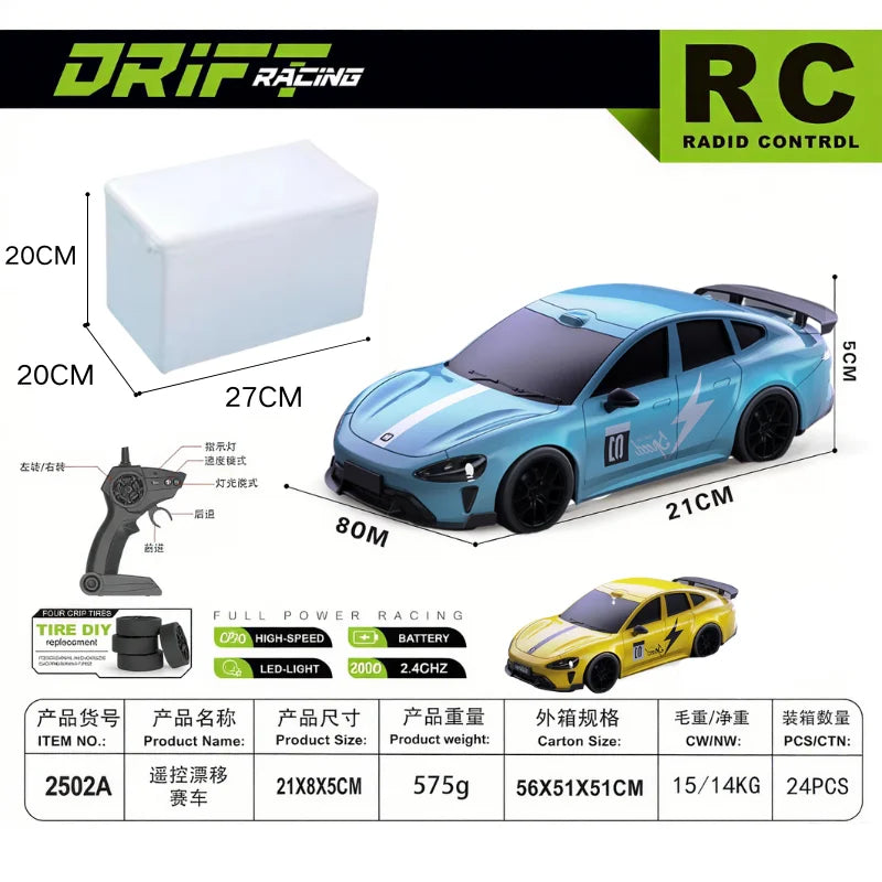 EZ 2025 New, Limited Edition Rc Drift GT3 RS 911 mi SU7 1:20 Drift Racing Car, Racing Kids Gift with High Speed Remote Control
