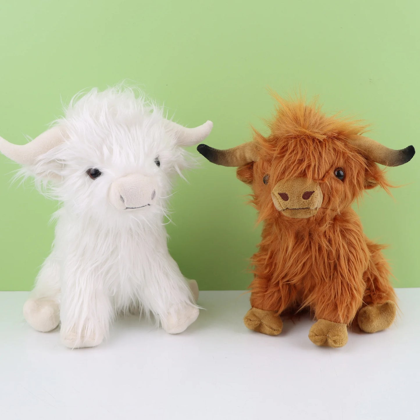 EZ Highland Cow Plush Toy - Adorable Realistic Stuffed Animal with Long Fluffy Hair, Soft Cuddly Gift for Kids, Children & Collecto